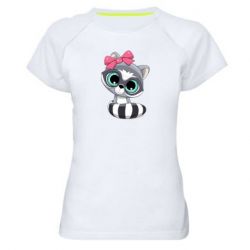 Женская футболка для спорта Cute raccoon - PrintSalon