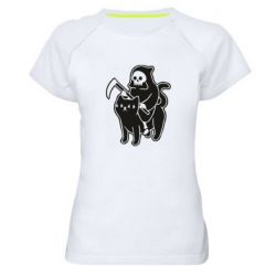 Жіноча футболка для спорту Death and cat - PrintSalon