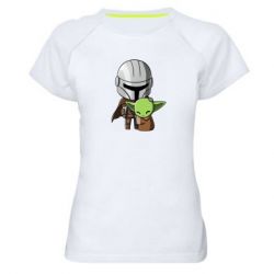 Женская футболка для спорта Din Djarin And The Child - PrintSalon