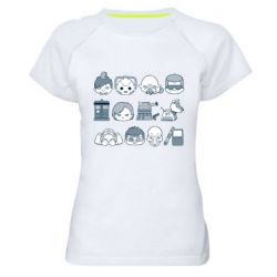 Женская футболка для спорта Doctor who icons - PrintSalon