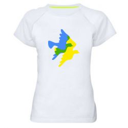 Женская спортивная футболка Dove flag of Ukraine - PrintSalon