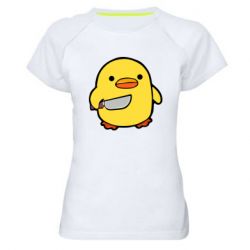 Жіноча футболка для спорту Duckling With A Knife - PrintSalon