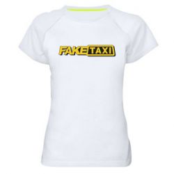 Женская футболка для спорта Fake taxi logo 2 - PrintSalon