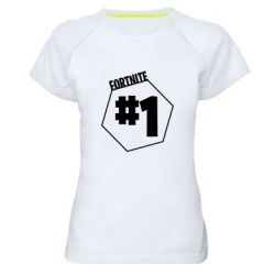 Женская футболка для спорта Fortnight number 1 - PrintSalon