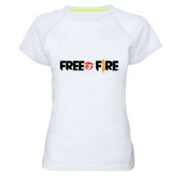 Жіноча футболка для спорту Free fire and logo Garena - PrintSalon