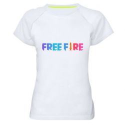 Женская футболка для спорта Free fire gradient logo - PrintSalon