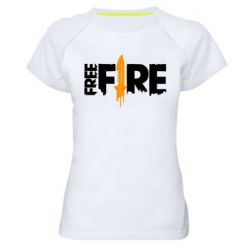 Жіноча футболка для спорту Free Fire vertical logo - PrintSalon