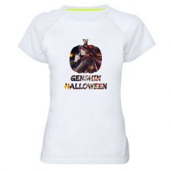 Жіноча футболка для спорту Genshin Halloween - PrintSalon