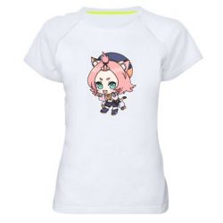 Женская футболка для спорта Genshin Impact chibi Diona - PrintSalon