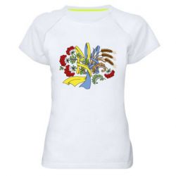 Жіноча футболка для спорту Герб колоски і калина - PrintSalon