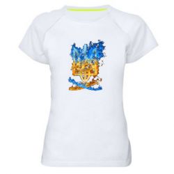 Женская футболка для спорта Горящий гербу Украины - PrintSalon