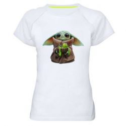 Женская футболка для спорта Grogu and Kermit - PrintSalon