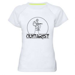 Женская футболка для спорта Guitar player. - PrintSalon