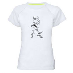 Женская футболка для спорта Hand with leafs - PrintSalon
