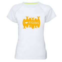 Жіноча футболка для спорту I Love Fishing - PrintSalon