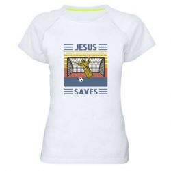 Женская футболка для спорта Jesus will save - PrintSalon