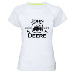 Женская футболка для спорта John Deere and tractor fanArt - PrintSalon