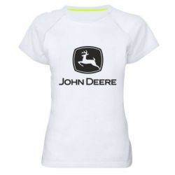 Жіноча футболка для спорту John Deere color logo - PrintSalon