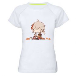 Жіноча футболка для спорту Кадзуха з котом - PrintSalon