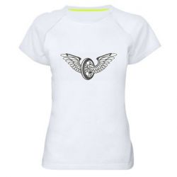 Женская футболка для спорта Колесо и крылья - PrintSalon