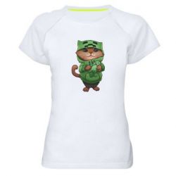Женская футболка для спорта Кот Майнкрафт - PrintSalon
