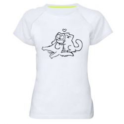 Женская футболка для спорта Кот Саймона Любовь - PrintSalon
