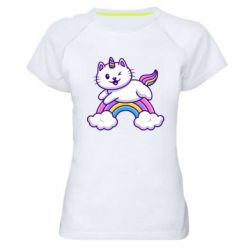 Женская футболка для спорта Котик-единорог - PrintSalon
