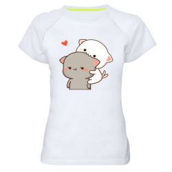 Женская футболка для спорта Котики кохання - PrintSalon