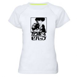 Женская футболка для спорта Ковбой Бибоп с ружьем - PrintSalon