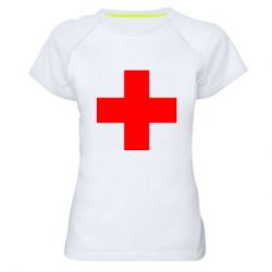 Женская спортивная футболка Красный крест - PrintSalon