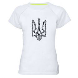 Жіноча футболка для спорту Креативний герб України. - PrintSalon