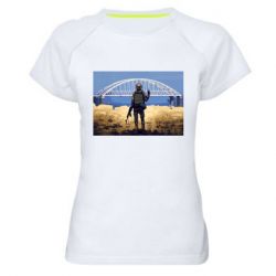 Женская футболка для спорта Марка с Крымским мостом - PrintSalon