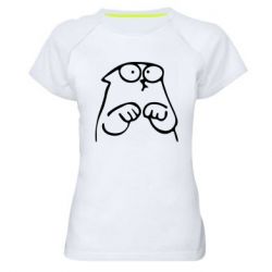 Женская футболка для спорта Милый Кот Саймона - PrintSalon