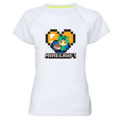 Жіноча футболка для спорту Minecraft Girl - PrintSalon
