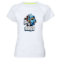 Женская футболка для спорта Minecraft Like a Boss - PrintSalon