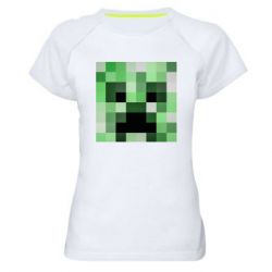 Женская футболка для спорта Minecraft minimalist Creeper - PrintSalon