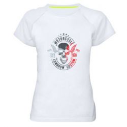 Женская футболка для спорта Moto skull - PrintSalon