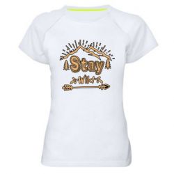 Женская футболка для спорта Mountains - Stay Wild - PrintSalon