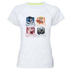 Женская футболка для спорта Naruto team 7 in action - PrintSalon