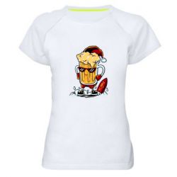 Женская футболка для спорта New Year's beer - PrintSalon