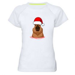Женская футболка для спорта Новогодняя капибара - PrintSalon
