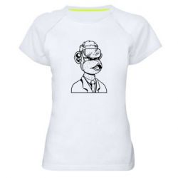 Женская футболка для спорта Обезьяна в виртуальных очках - PrintSalon