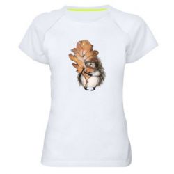 Женская футболка для спорта Осенний ежик - PrintSalon