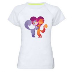 Жіноча футболка для спорту Парочка. Котики - PrintSalon