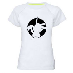Женская футболка для спорта Pikachu silhouette - PrintSalon