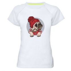 Женская футболка для спорта Pug And Coffee - PrintSalon