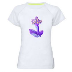 Женская футболка для спорта Purple Mermaid Barbie - PrintSalon