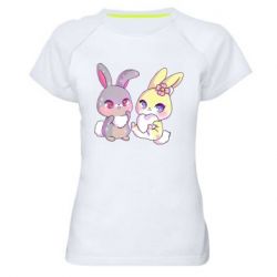 Женская футболка для спорта Rabbits In Love - PrintSalon