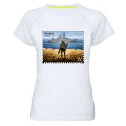 Женская спортивная футболка русский корабль иди на@ - PrintSalon