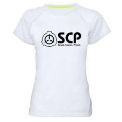 Жіноча футболка для спорту SCP logo text - PrintSalon